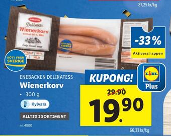 Lidl Wienerkorv erbjuda