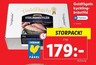 Lidl Guldfågeln kycklingbröstfilé erbjuda