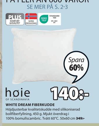 JYSK White dream fiberkudde erbjuda
