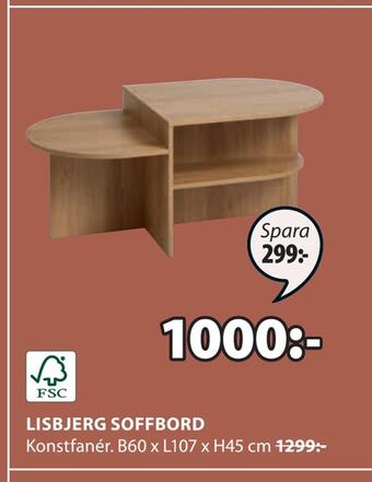 JYSK Lisbjerg soffbord erbjuda