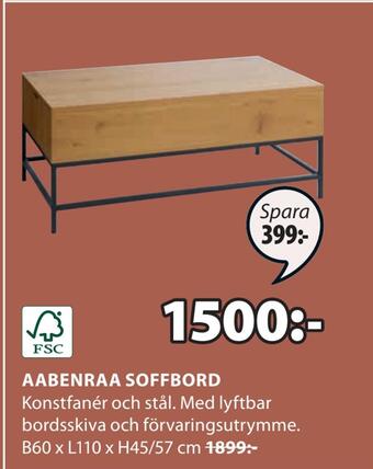 JYSK Aabenraa soffbord erbjuda