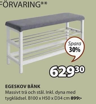 JYSK Egeskov bänk erbjuda