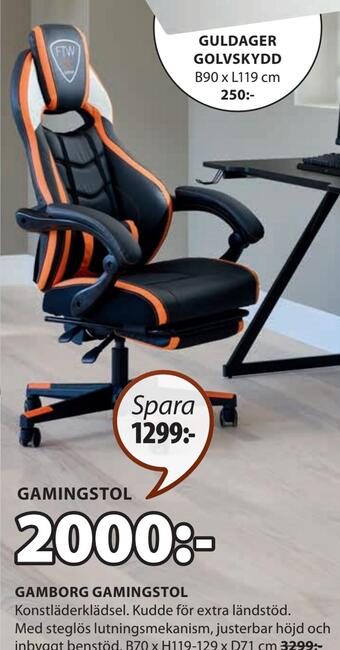 JYSK Gamborg gamingstol erbjuda