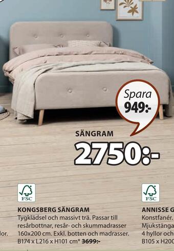JYSK Kongsberg sängram erbjuda