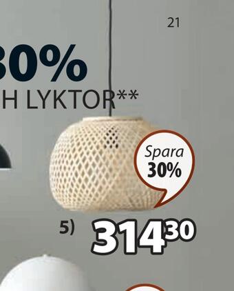 JYSK Sigvard taklampa erbjuda
