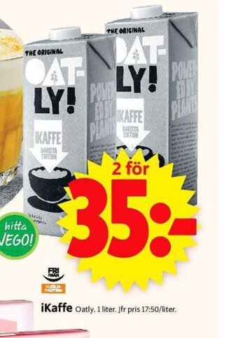 ICA Supermarket ikaffe Oatly, 1 liter. erbjuda