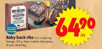 ICA Supermarket Baby back ribs ICA. erbjuda