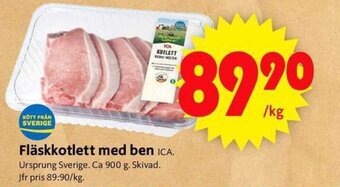 ICA Supermarket Fläskkotlett med ben ICA. erbjuda