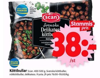 ICA Supermarket Köttbullar Scan. 400-500 g. erbjuda