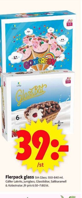 ICA Supermarket Flerpack glass SIA Glass. 550-840 ml. erbjuda