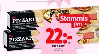 ICA Kvantum PIZZAKIICA. 600 g. erbjuda