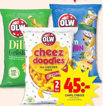 ICA Kvantum CHIPS, CHEEZE OLW erbjuda