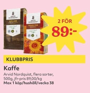 Hemköp Kaffe Arvid Nordquist erbjuda