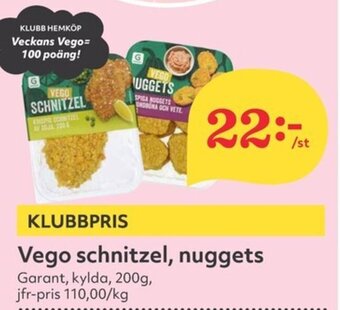 Vego schnitzel, nuggets