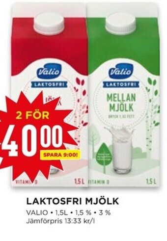 Willys LAKTOSFRI MJÖLK VALIO 1,5L erbjuda
