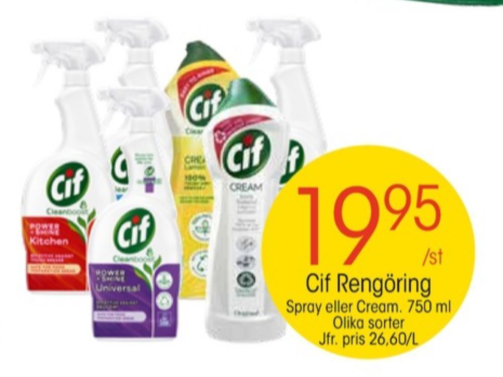 EKO Cif rengöringsmedel erbjuda
