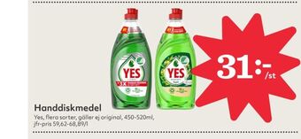 Hemköp Yes handdiskmedel erbjuda