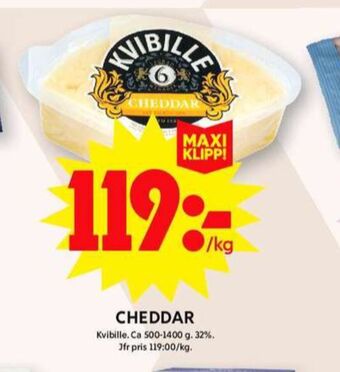 ICA Maxi Kvibille cheddar erbjuda
