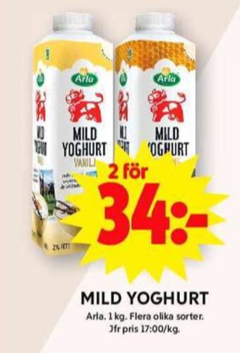 ICA Maxi Arla yoghurt erbjuda