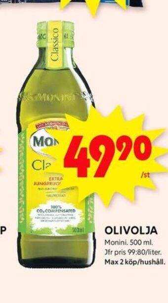 ICA Kvantum Monini olivolja erbjuda