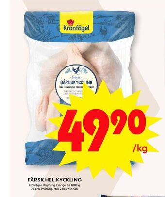 ICA Maxi Kronfågel kyckling erbjuda