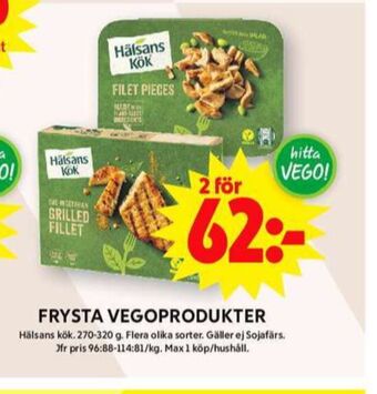 ICA Maxi Hälsans kök vegoschnitzel erbjuda