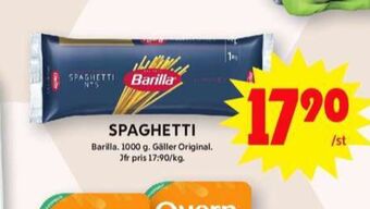 ICA Maxi Barilla spaghetti erbjuda