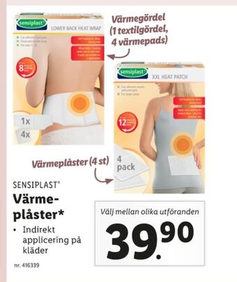 Lidl Sensiplast värmeplåser erbjuda