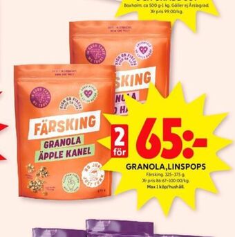 ICA Kvantum Färsking granola erbjuda