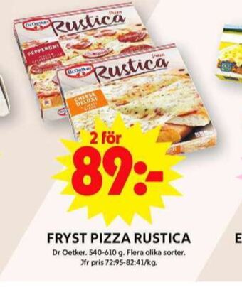 ICA Maxi Rustica pizza erbjuda