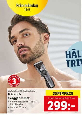 Lidl Silvercrest hårtrimmer erbjuda