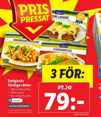 Lidl Dafgårds färdigrätter erbjuda