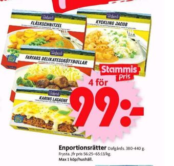 ICA Supermarket Dafgårds färdigrätter erbjuda
