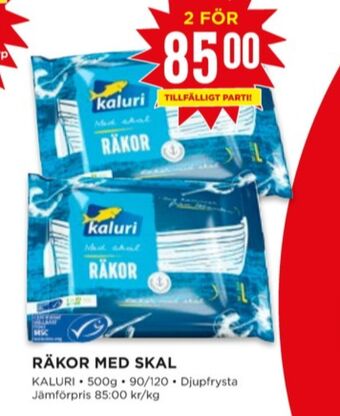 Willys Kaluri räkor med skal erbjuda
