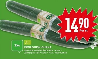 Willys EKOLOGISK GURKA erbjuda