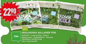 Willys EKOLOGISKA SALLADER 175G erbjuda