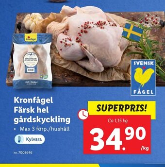 Lidl Kronfågel Färsk hel gårdskyckling erbjuda