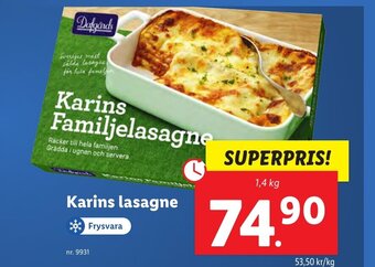 Lidl Karins lasagne erbjuda