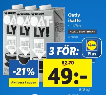 Lidl Oatly ikaffe erbjuda