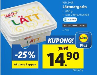 Lidl Vita D'or Lättmargarin erbjuda