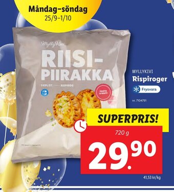 Lidl MYLLYKIVI Rispiroger erbjuda