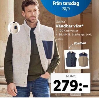Lidl LIVERGY Vändbar väst erbjuda