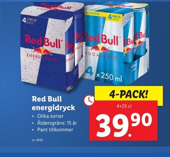 Lidl Red Bull energidryck erbjuda