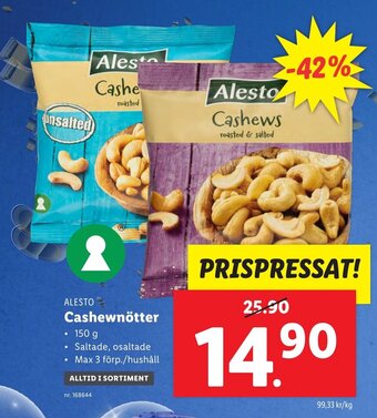 Lidl ALESTO Cashewnötter erbjuda