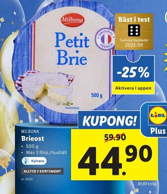 Lidl MILBONA Brieost erbjuda