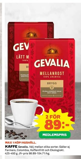 Coop KAFFE Gevalia erbjuda