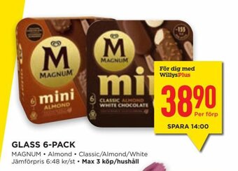 Willys GLASS 6-PACK MAGNUM erbjuda