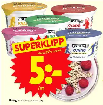 ICA Supermarket Lindahls Kvarg 150g erbjuda