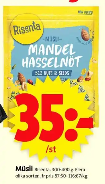 ICA Supermarket Risenta Müsli 300-400g erbjuda