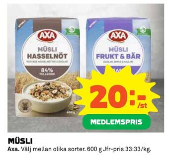 Coop Daglivs Müsli erbjuda